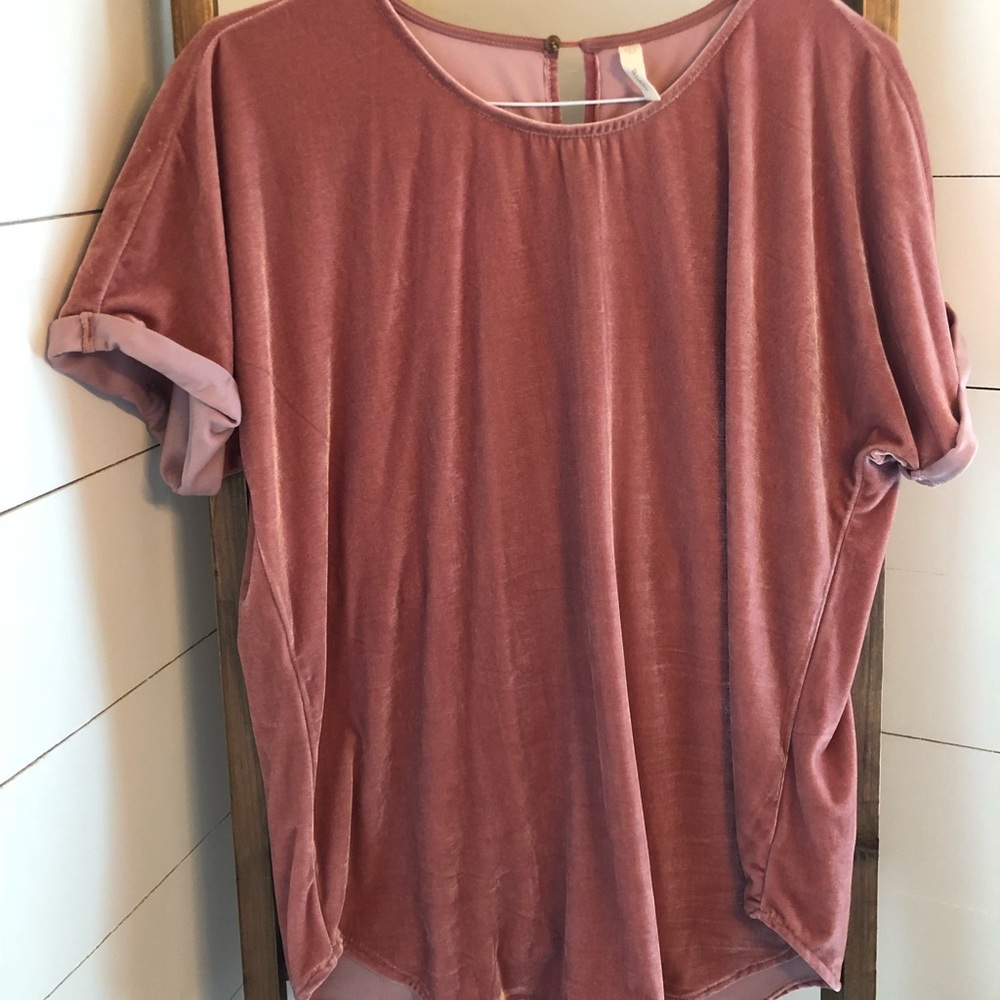 Rose velvet top